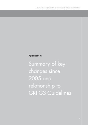 Changes from 2005 edition and GRI G3 mapping - IPIECA