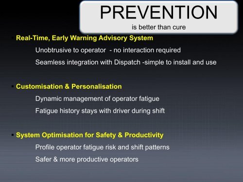 Advisory System for Tired Drivers - ICMM