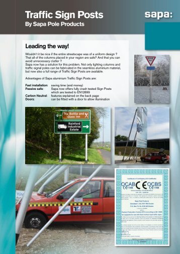 Traffic Sign Posts By Sapa Pole Products - IPL Group