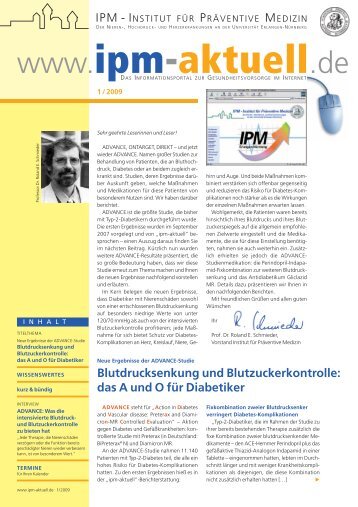 Ausgabe 1/2009 - IPM - Institut fÃ¼r PrÃ¤ventive Medizin