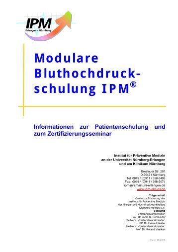 Modulare Bluthochdruck - IPM - Institut fÃ¼r PrÃ¤ventive Medizin