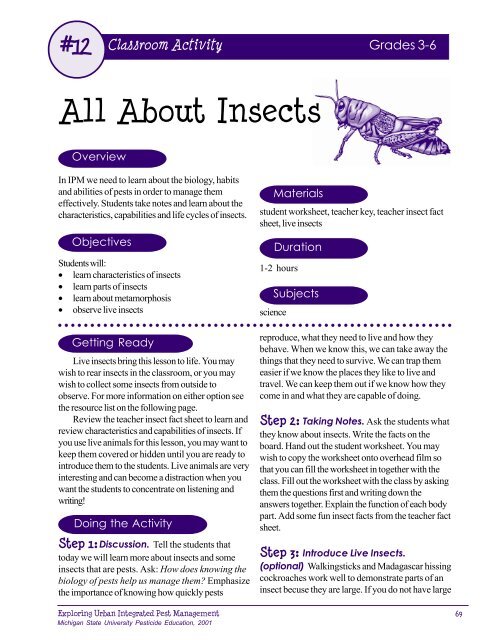 Activities and Resources for Teaching K-6 - School Integrated Pest ...