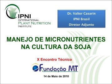 Palestra do Dr. Valter Casarin - International Plant Nutrition Institute