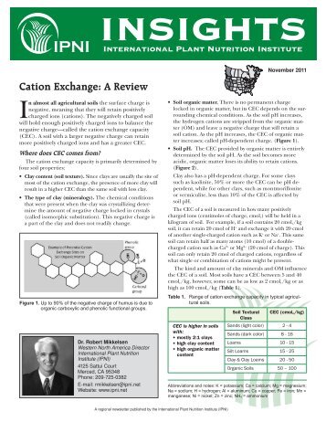 Cation Exchange: A Review - International Plant Nutrition Institute