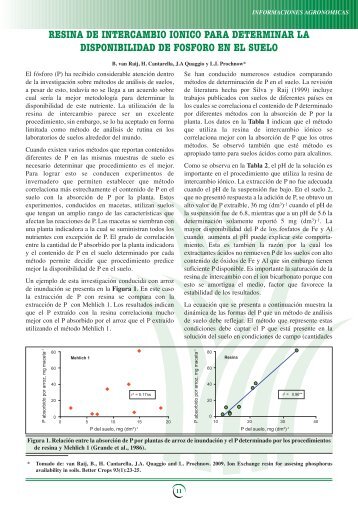 Resina de intercambio iónico para determinar la disponibilidad de ...