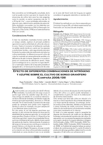 Efecto de diferentes combinaciones de nitrógeno y azufre sobre el ...