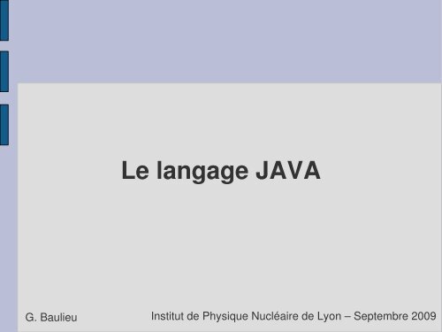 Le langage JAVA - IPNL