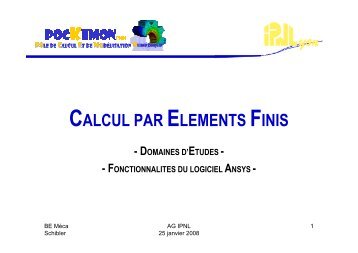CALCUL PAR ELEMENTS FINIS - IPNL