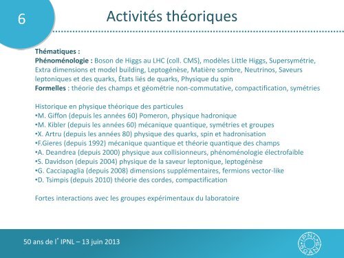 Physique des particules - IPNL - IN2P3