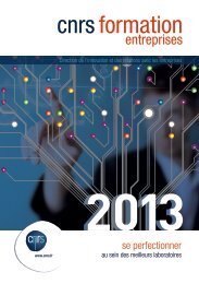 catalogue des formations 2013 - CNRS formation entreprises