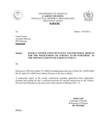 GOVERNMENT OF PAKISTAN (CABINET DIVISION ... - IPO Pakistan