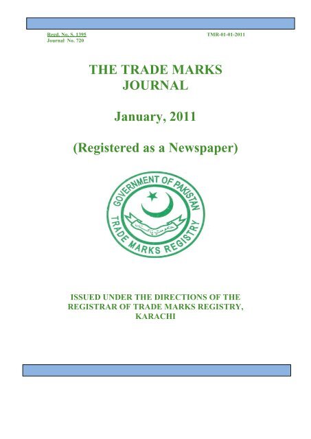 The Trade Marks Journal January 2011 Ipo Pakistan