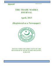 THE TRADE MARKS JOURNAL April, 2013 ... - IPO Pakistan