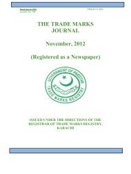 THE TRADE MARKS JOURNAL November, 2012 ... - IPO Pakistan