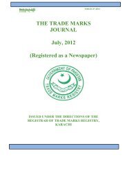 THE TRADE MARKS JOURNAL November, 2012 ... - IPO Pakistan