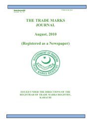 THE TRADE MARKS JOURNAL August, 2010 ... - IPO Pakistan