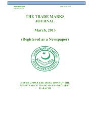 THE TRADE MARKS JOURNAL March, 2013 ... - IPO Pakistan