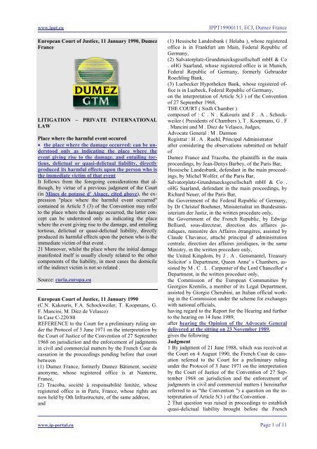 Ippt19900111 Ecj Dumez France Ippt Eu