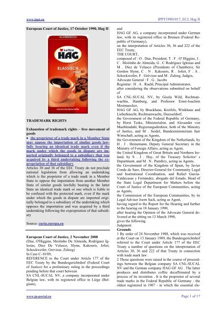 Case C 10 89 Hag Gf Ippt Eu