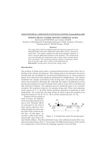 STRING-BEAM UNDER MOVING INERTIAL LOAD BartÅomiej ...