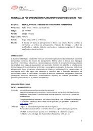 Programa da Disciplina [pdf - 122.54 kb] - Ippur - UFRJ