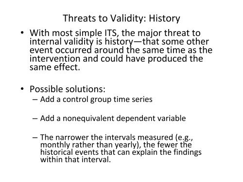 Abbreviated Interrupted Time-Series - Institute for Policy Research