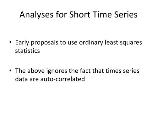 Abbreviated Interrupted Time-Series - Institute for Policy Research