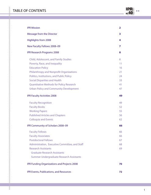 IPR - Institute for Policy Research - Northwestern University