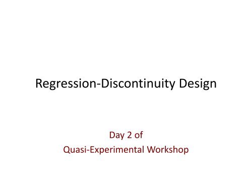 Regression-Discontinuity Design - Institute for Policy Research