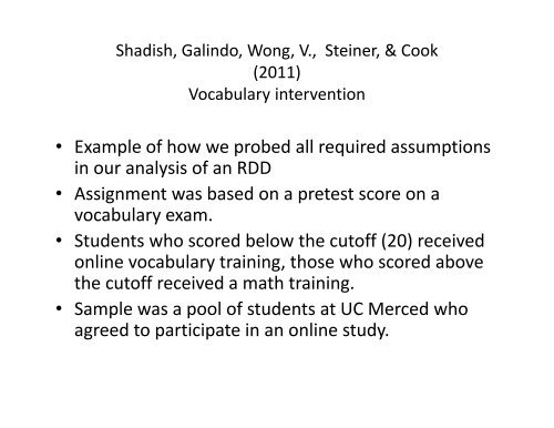 Regression-Discontinuity Design - Institute for Policy Research