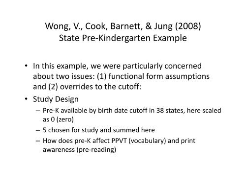 Regression-Discontinuity Design - Institute for Policy Research