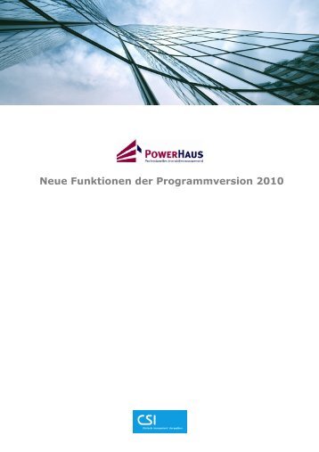 Powerhaus - Neue Funktionen Version 2010