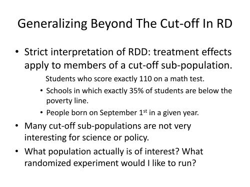 Regression Discontinuity - Institute for Policy Research