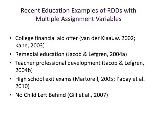 Regression Discontinuity - Institute for Policy Research