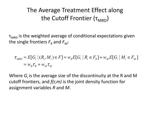 Regression Discontinuity - Institute for Policy Research