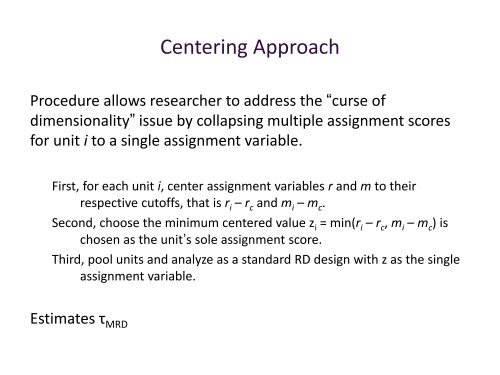 Regression Discontinuity - Institute for Policy Research