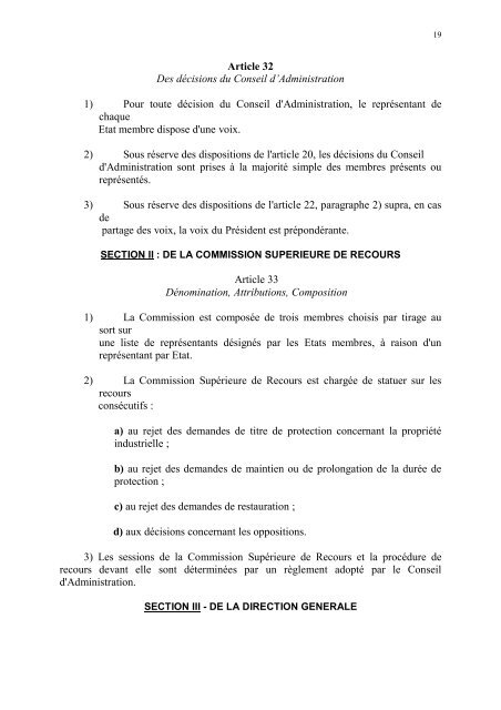 ACCORD PORTANT REVISION DE LÃ«ACCORD DE BANGUI ... - OAPI