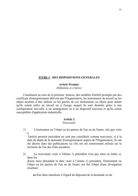 ACCORD PORTANT REVISION DE LÃ«ACCORD DE BANGUI ... - OAPI