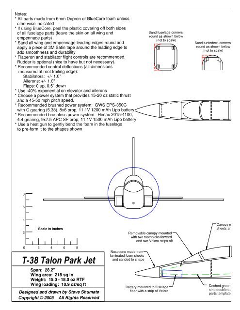 T-38 Park Jet Plans (Assembly D