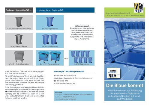 Information blaue Tonne