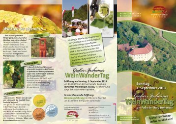 Flyer für den Wein-Wander-Tag 2013 - Markt Ipsheim