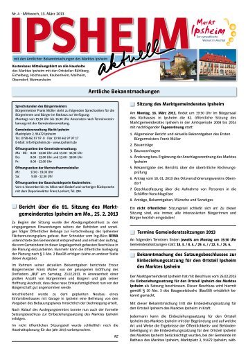 Ausgabe vom 13.03.2013 - Markt Ipsheim