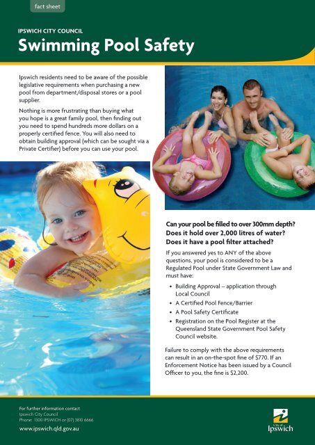 Fact Sheet Swimming Pool Safety - Ipswich City Council