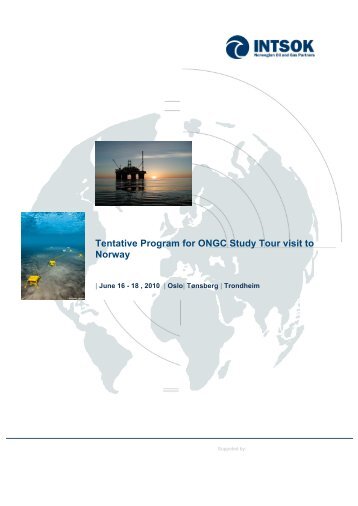 Tentative Program for ONGC Study Tour visit to Norway - NTNU