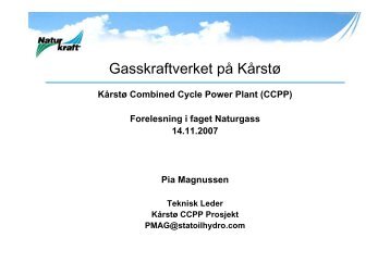 GASSKRAFTVERKET PÃ KÃRSTÃ - Natural Gas Power Plant at ...