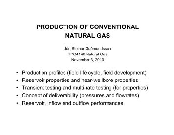 PRODUCTION OF CONVENTIONAL NATURAL GAS - NTNU