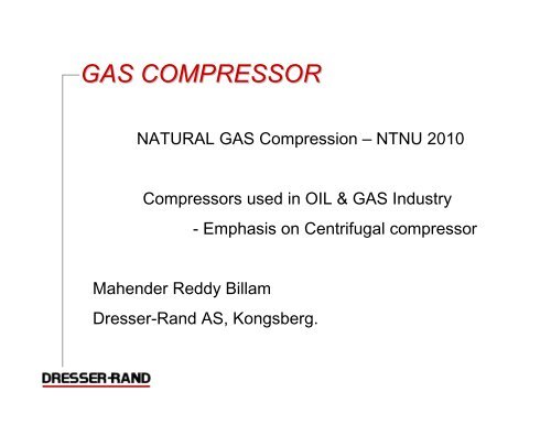 Gas Compressor Ntnu