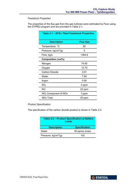 for the proposed 800 MW Combined Cycle Power Plant ...