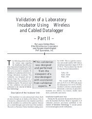 Validation of a Laboratory Incubator Using Wireless and Cabled ...