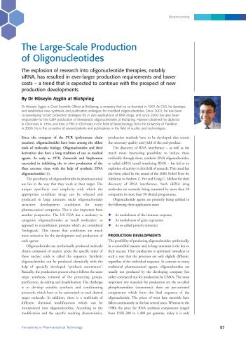 The Large-Scale Production of Oligonucleotides - IPT Online UK ...